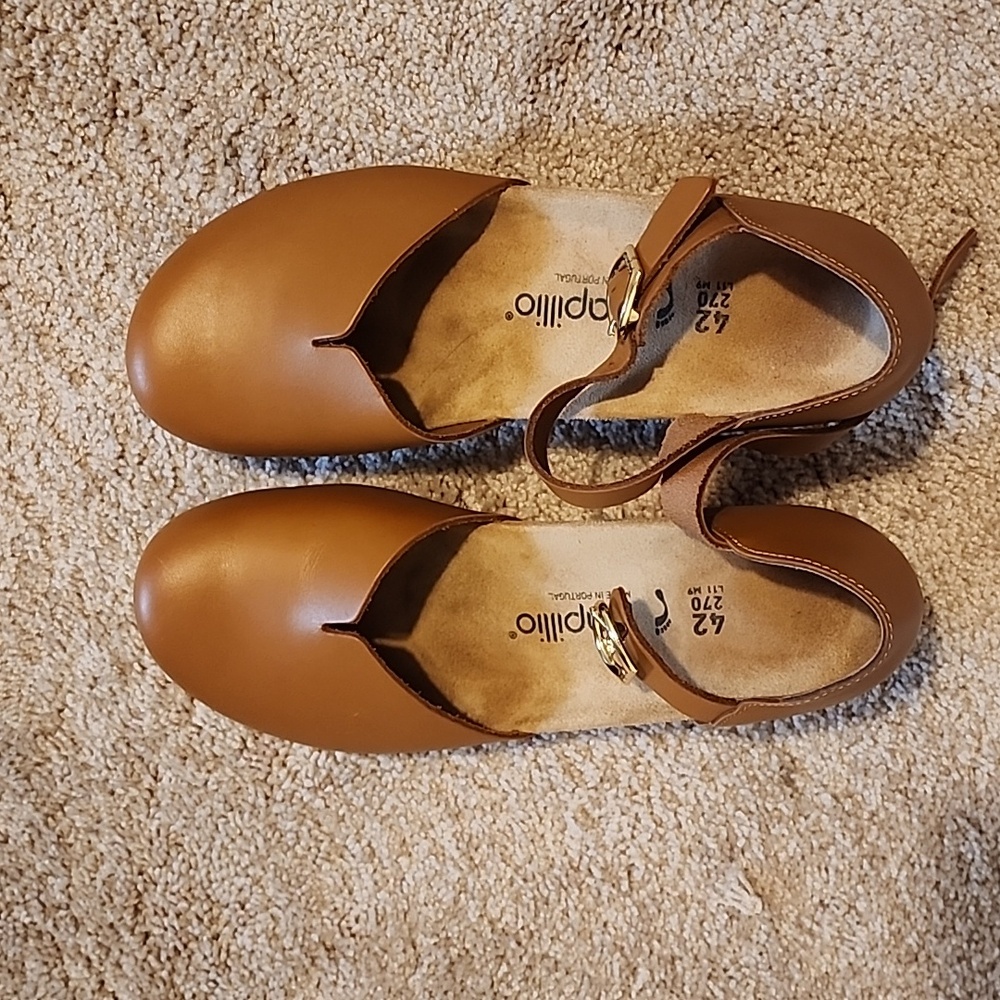 Papillio Mary wedge light brown leather